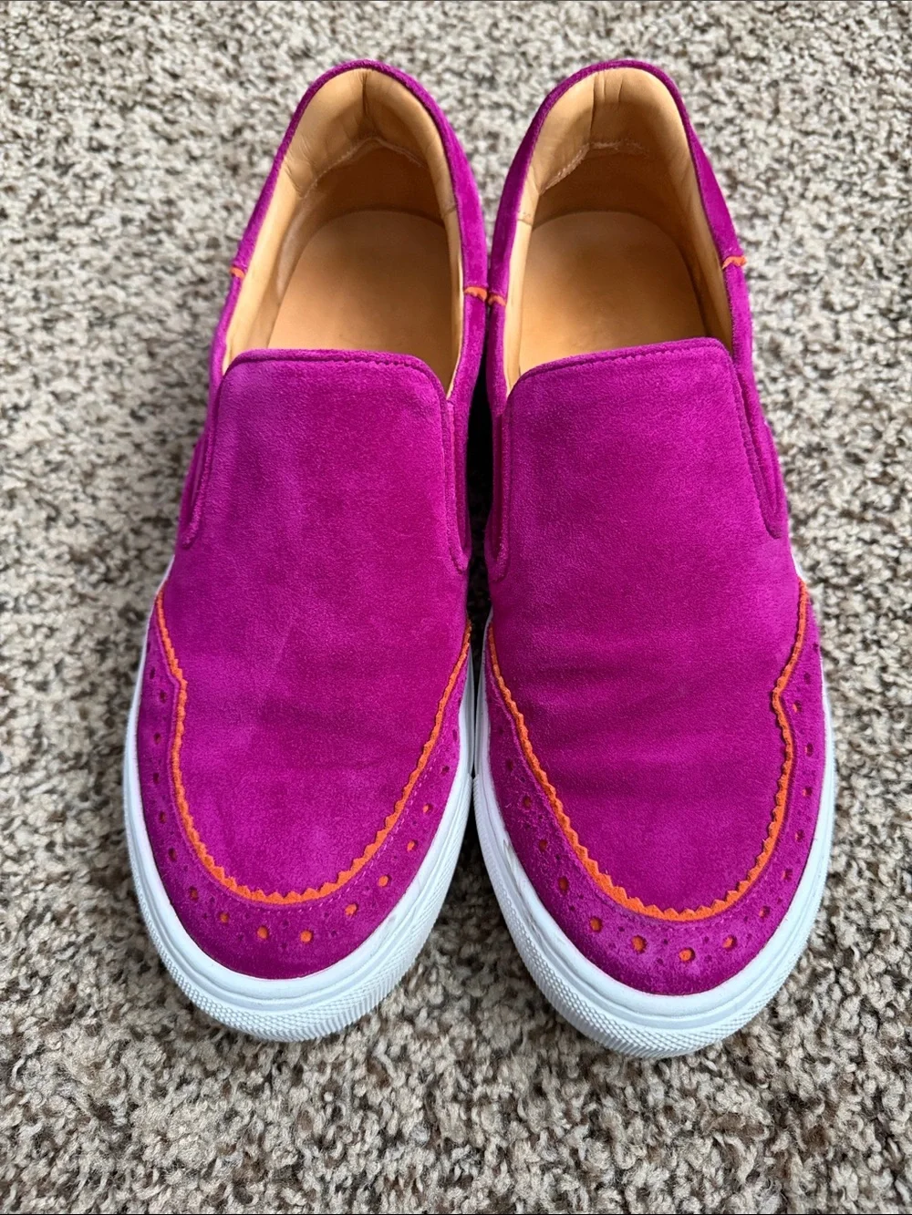 Magenta Suede Slip-On Sneakers - Women